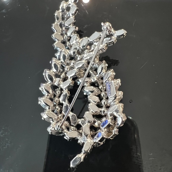 Vintage Sherman Brooch Clear Rhinestones 50's signed - Picture 12 of 13